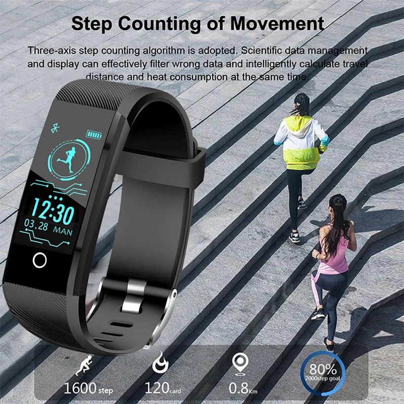 2018New Smartwatch для мужчин фитнес-трекер шагомер спортивные часы кровяное давление
