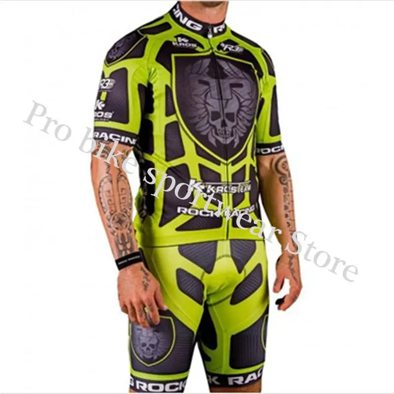 cycling jersey set F Велоспорт Джерси Pro Team Рок Гонки короткий рукав велосипед+ дышащие шорты комплект Майо Ropa Ciclismo Одежда - Цвет: cycling jersey set F