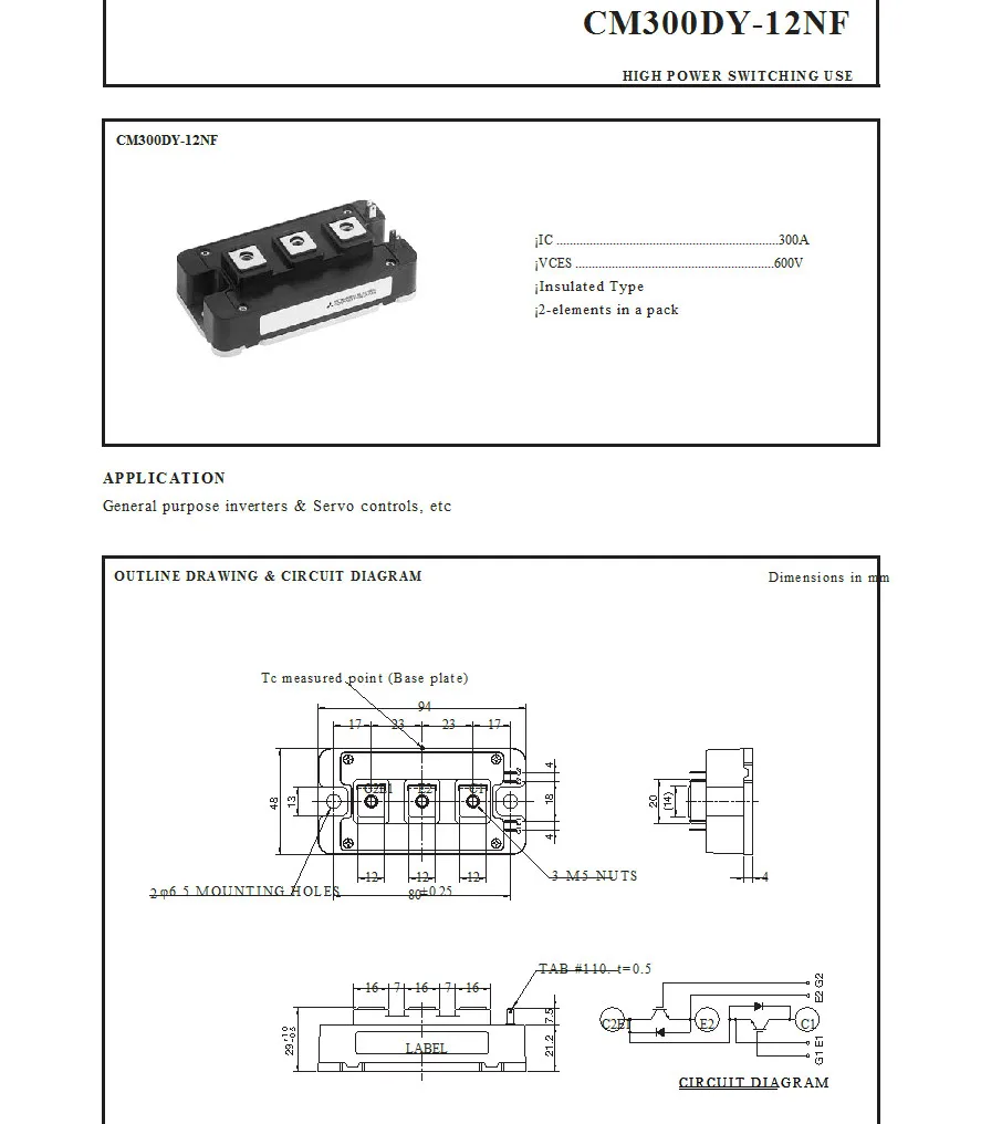 Оригинальный Новый CM300DY-12NFB IGBT модуль питания | Бытовая техника