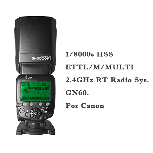 Беспроводная вспышка SHANNY SN600C RT 2 4G Speedlite HSS 1/8000s Radio TTL on camera GN60 для Canon со встроенным