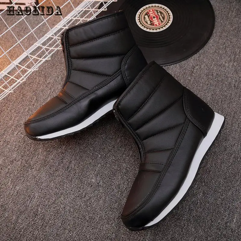 Зимние теплые ботинки для влюбленных 2017 однотонные Нескользящие зимние женская