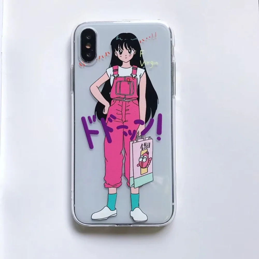Hazy beauty For iPhone X XS Max XR Case Transparent Cartoon Girl Pattern Phone Tpu Cases iphone 6S 7 8 plus Back Cover |