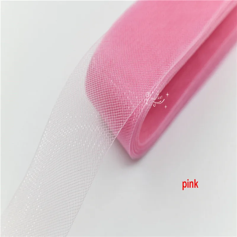 pink Цвет 5 см(2 дюйма) Конский волос Плетеный гибкий Свадебный чародей кринолин для платья шляпы ремесла 22 ярдов мягкая жесткая для выбора - Цвет: pink