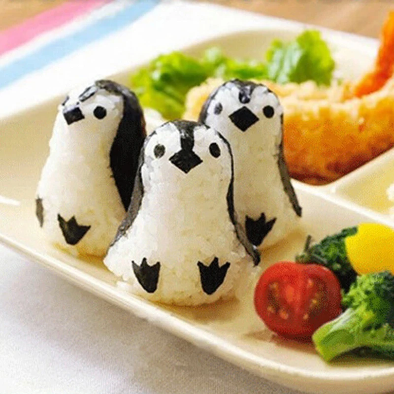 Пингвин Рис Ролл Костюмы Формы Kimbap Суши Нори Удар Pad DIY Пластиковые Рисовый Шарик