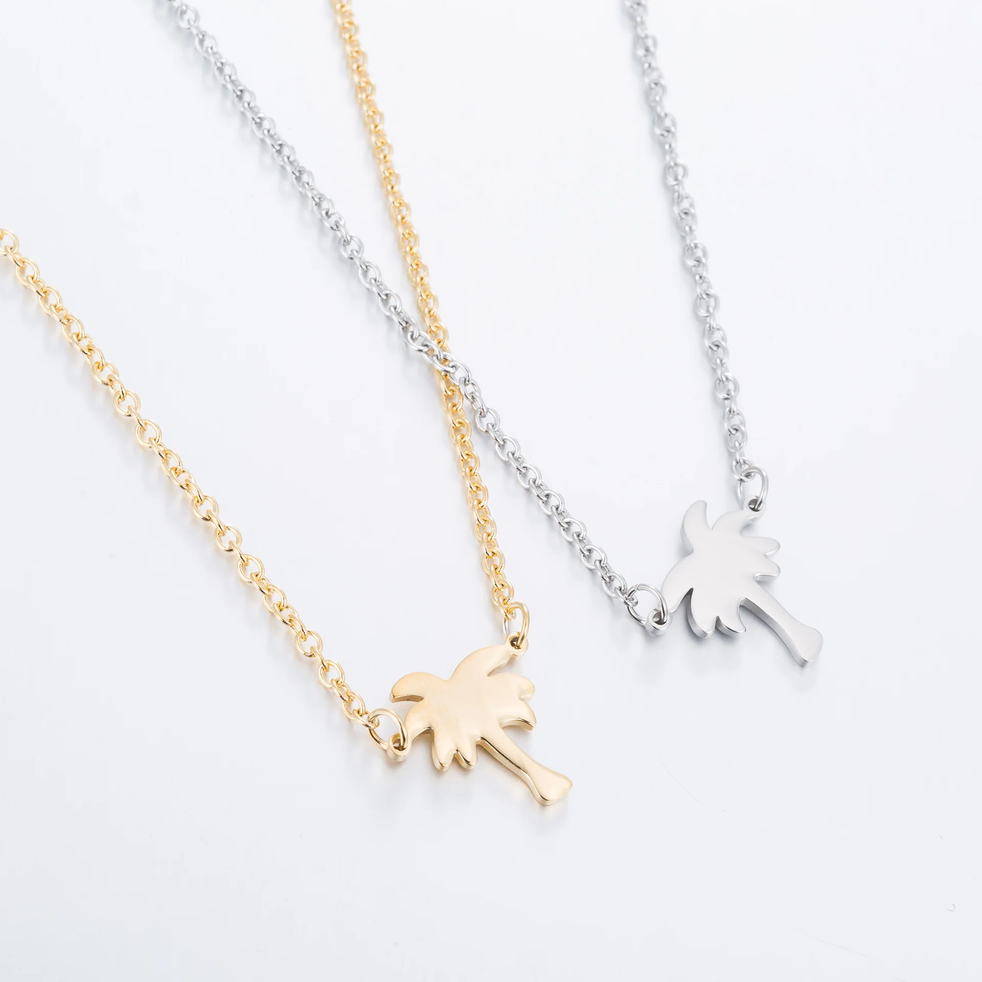 Ожерелье из кокосового дерева длинная цепочка с подвесками ожерелье нержавеющей