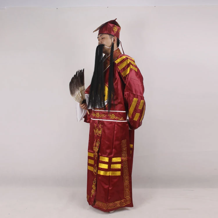 Chinese Operas Robe + Hat Peking Opera costumes Three Kingdoms Periods Zhu Geliang Bagua Tai Chi Wudang Daoist Drama Outfit