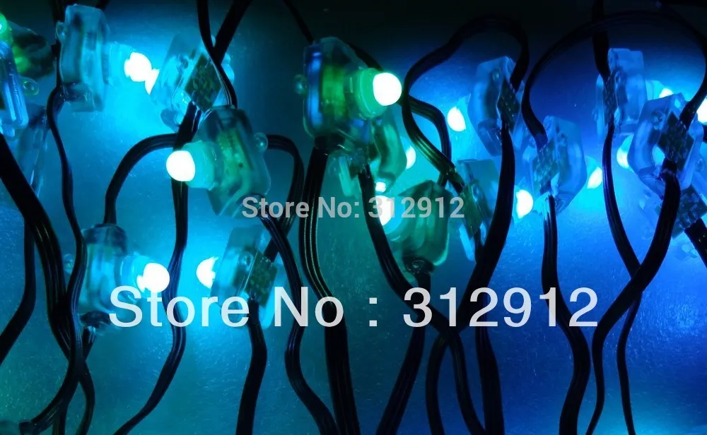 100pcs DC12V вход WS2811 Светодиодный пиксельный свет со всеми черными проводами IP68