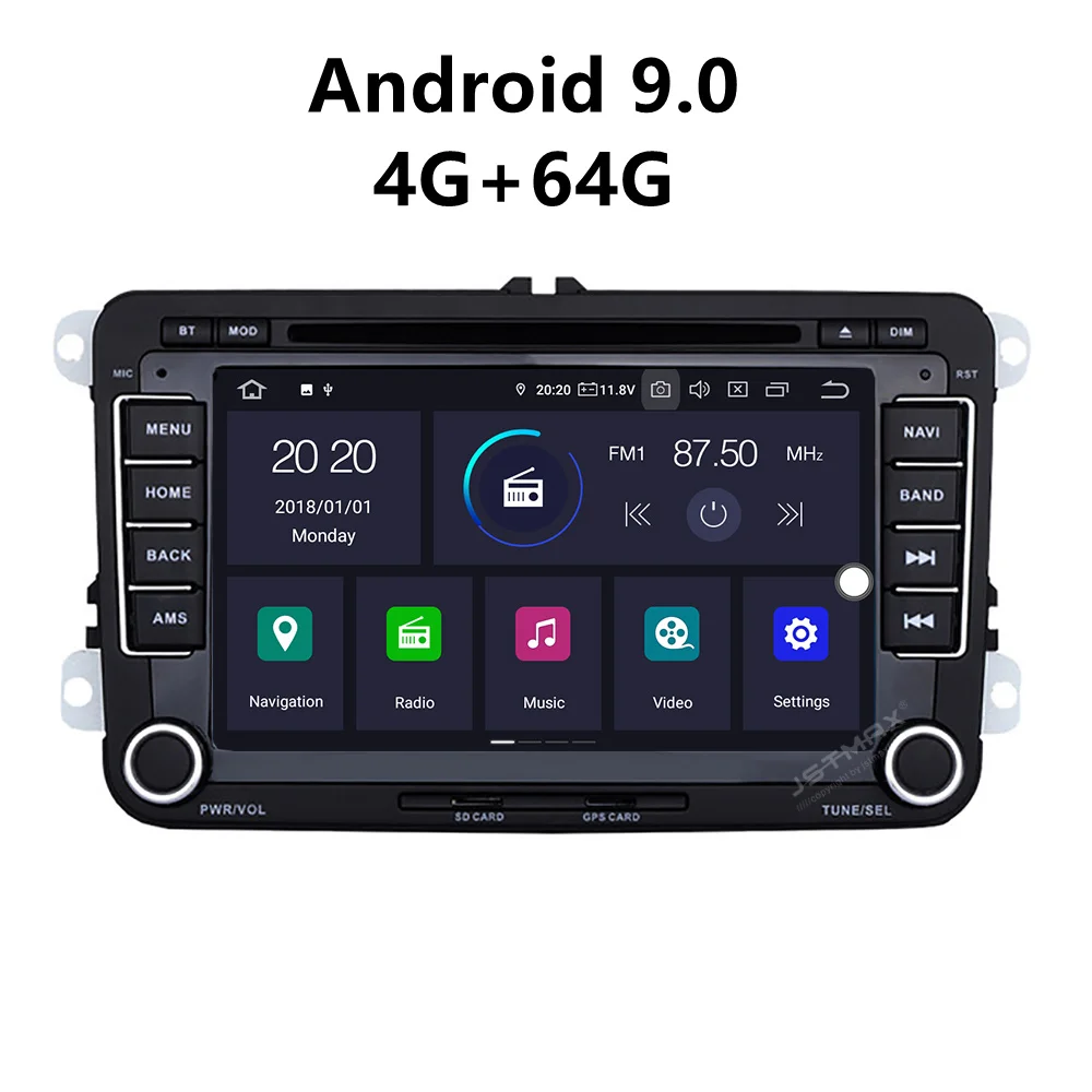 

JSTMAX 7'' Android 9.0 4G + 64G ISP Screen Car DVD Radio Stereo Player For Golf Polo Passat Tiguan EOS Auto Stereo Multimedia