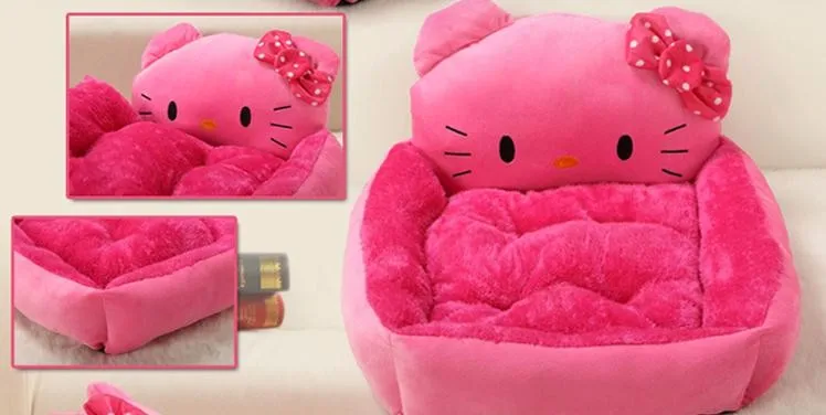 2 Размеры рисунок «Hello Kitty» ПЭТ теплое мягкое дом питания для собаки/кошки/кролик кровать Pet спальный лежак сумка для люблю собак и кошек мелких животных