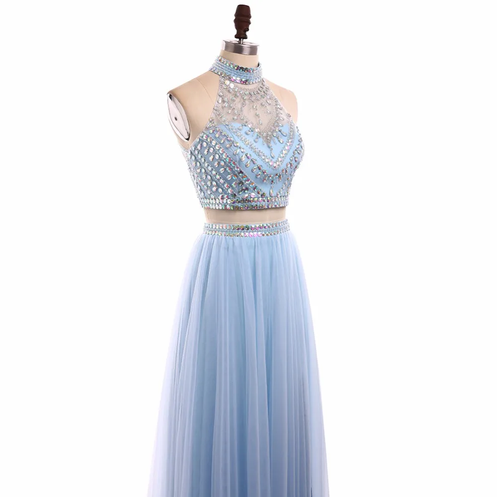 Реальное изображение Новое поступление 2 шт Выпускные платья с высокой