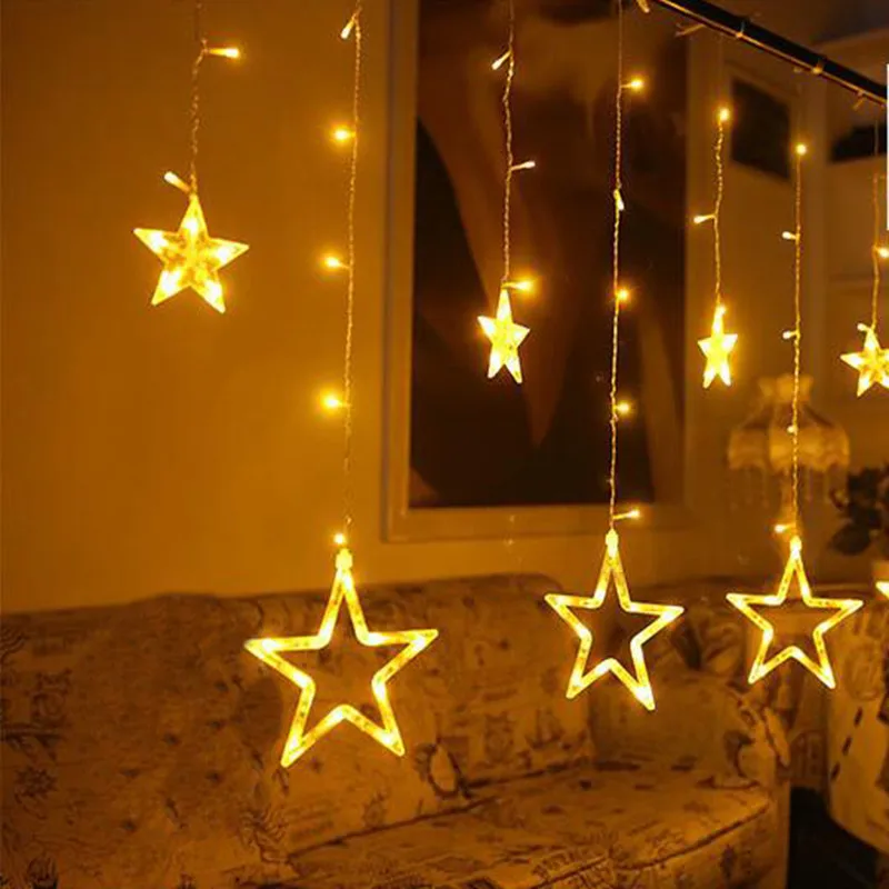 Фото 2M Romantic Fairy Led Curtain Star String Light 220V Christmas Garland For Wedding Party Holiday Decoration Лампы и освещение 2M Romantic Fairy Led Curtain Star String Light 220V Christmas Garland For Wedding Party Holiday Decoration Лампы и освещение