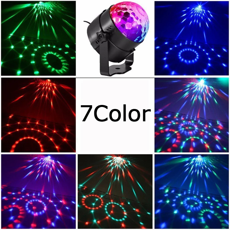 ZjRight Звук активированного Диско Огни вращающийся шар огни RGB светодиодный свет