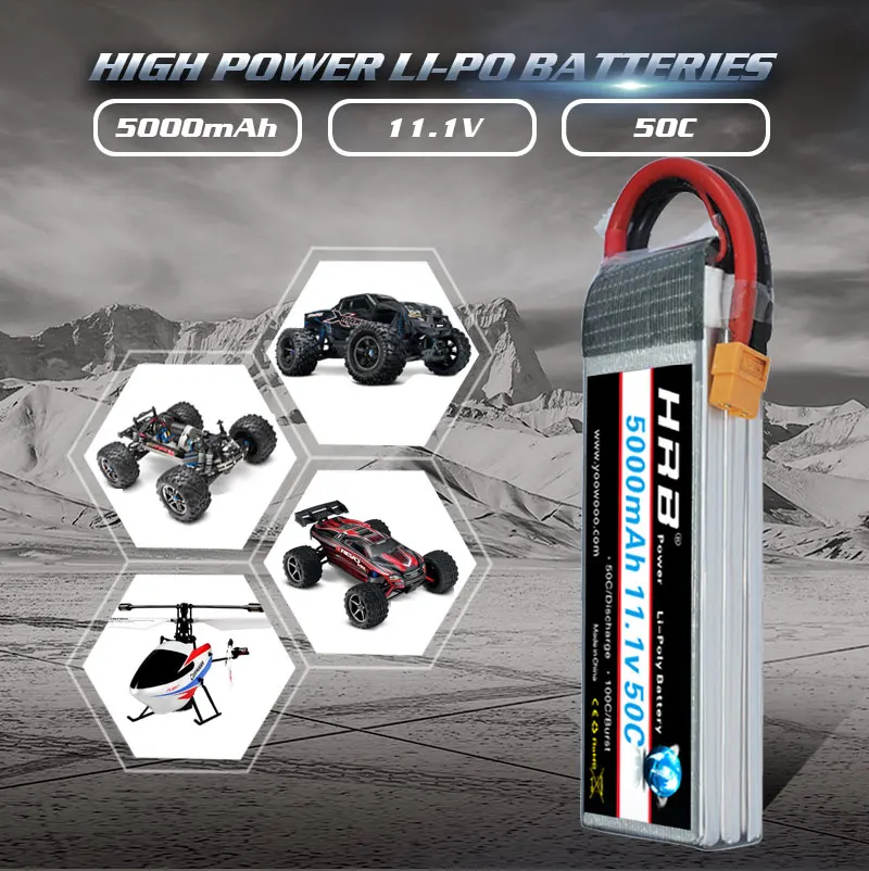 HRB 3s lipo батарея 11,1 v 5000 мА/ч, 50C xt60 разъем для Traxxas осевой радиоуправляемая автомодель трагги гонки баки самолета RC дроны Вертолет Лодка