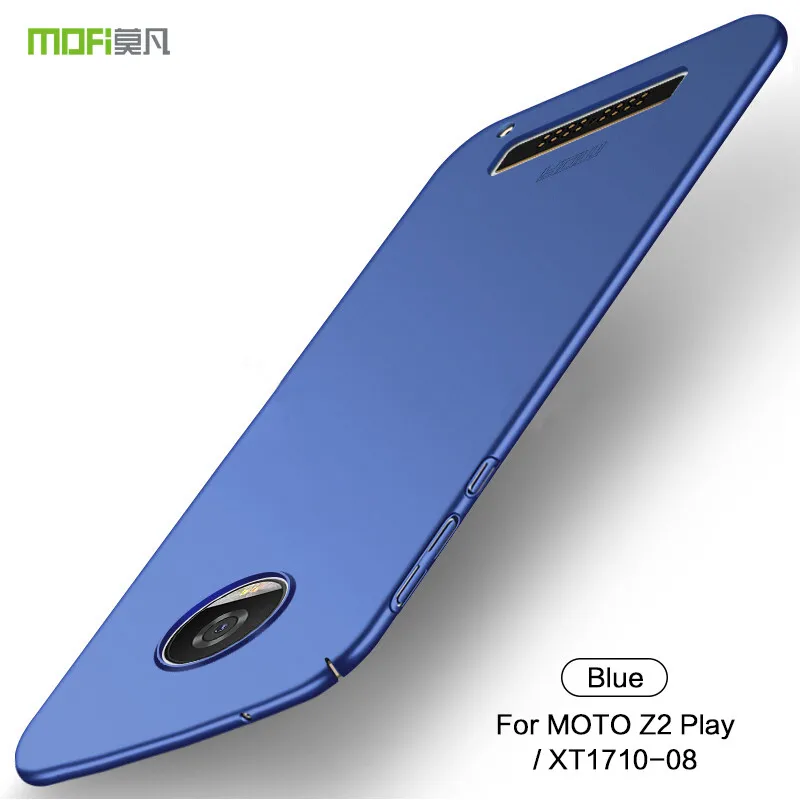 Для Motorola Moto Z2 Play чехол Mofi Жесткий задний полный чехол для Moto Z2 Play XT1710 Роскошные ультратонкие Пластиковые чехлы 5,5" - Цвет: Blue