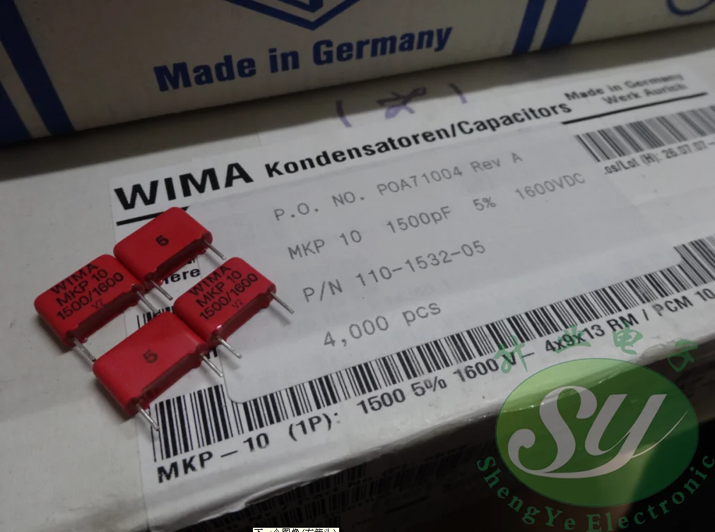 2020 горячая распродажа 10 шт/20 штук WIMA MKP10 0 0015 мкФ/1600V 1.5nf 1500pf 1n5 152 новый самый