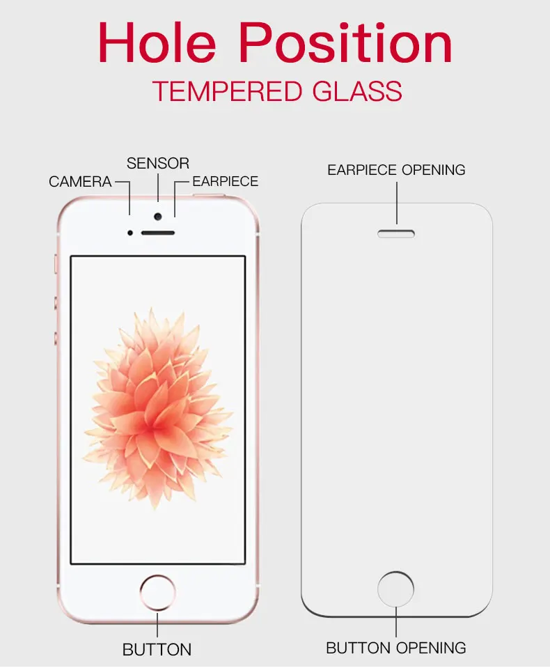 Защитный чехол из закаленного стекла 9H для iPhone 7 7Plus 4 4S 5 5S 5C 5SE 8X6 6S Plus XR Xs Max, Защитная пленка для телефона