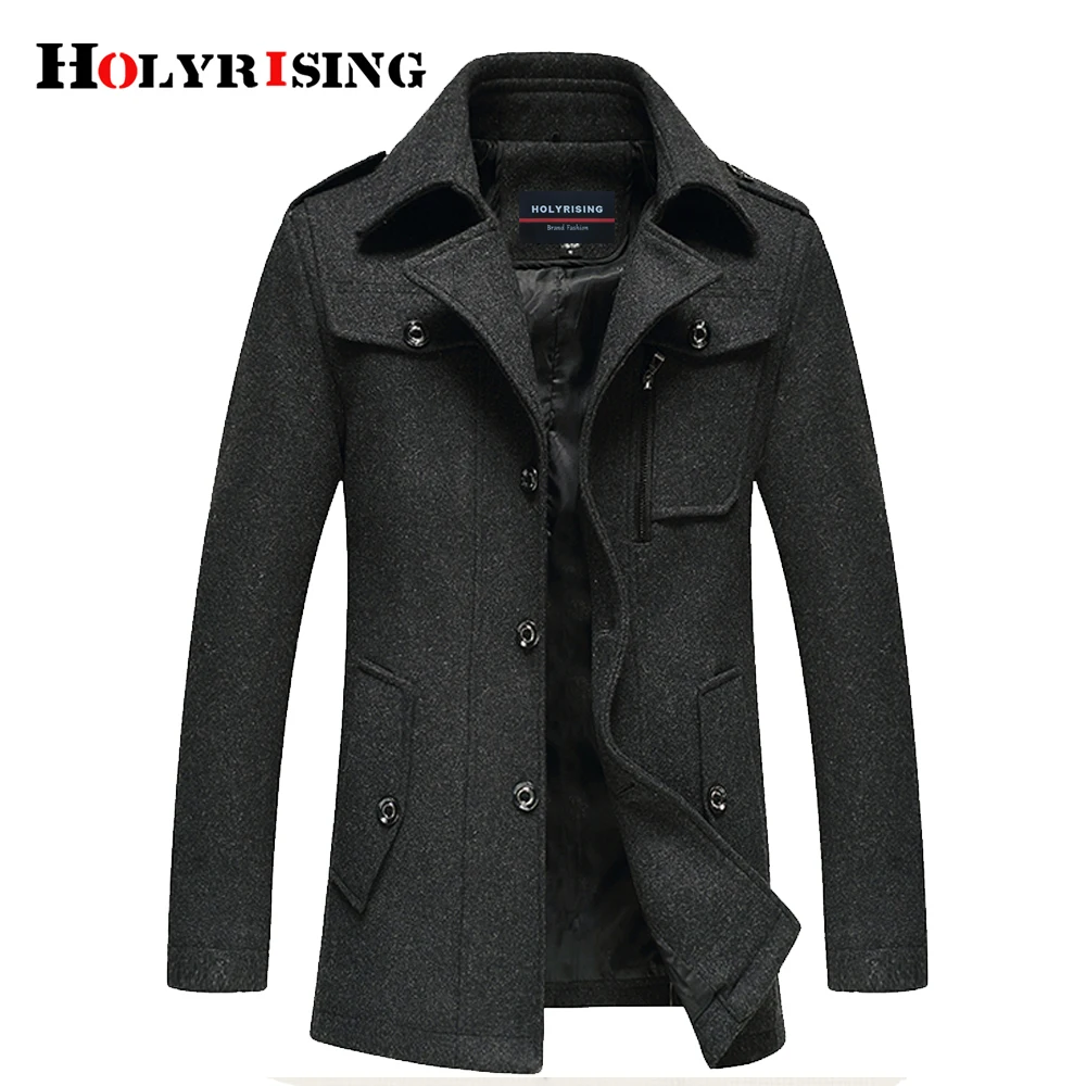 Holyrising шерстяное Смешанное Пальто мужское повседневное Casaca Hombre Мужское пальто