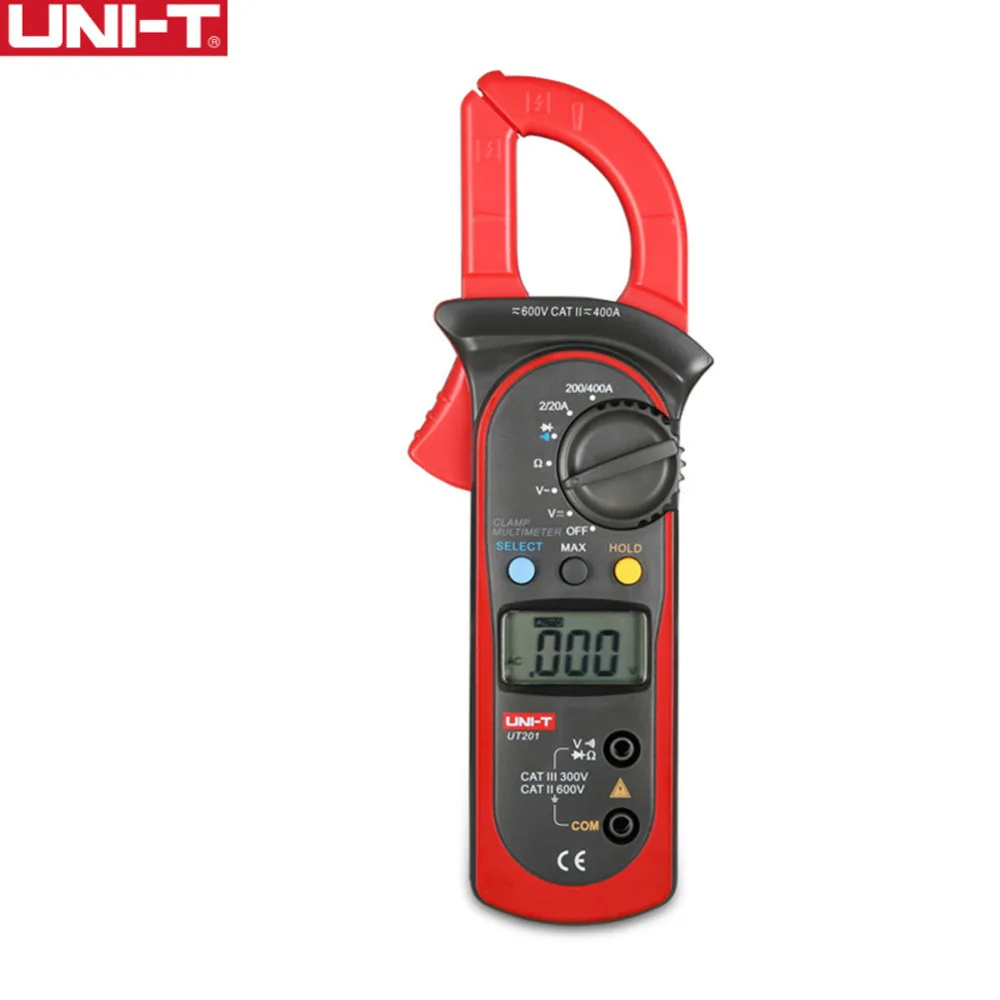 UNI-T UT201/202 UT202A UT203/204 UT204A Цифровой мультиметр-зажим 400-600A Напряжение Ток Сопротивление/ом метр тестер Авто Диапазон