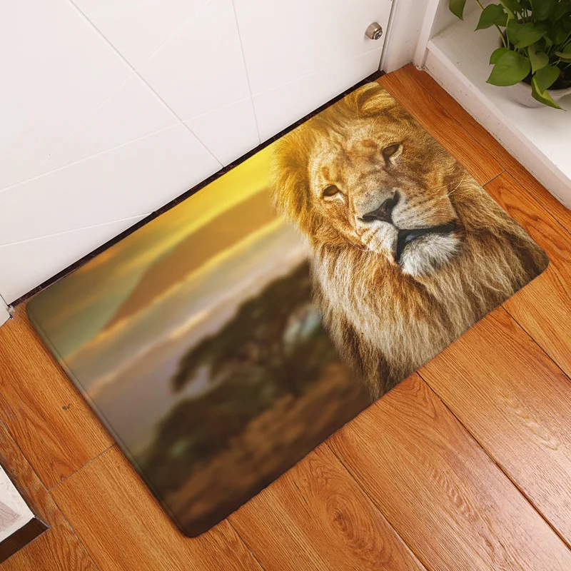 Нескользящий Леопардовый коврик CAMMITEVER Lion для ванной и душа напольный туалета с