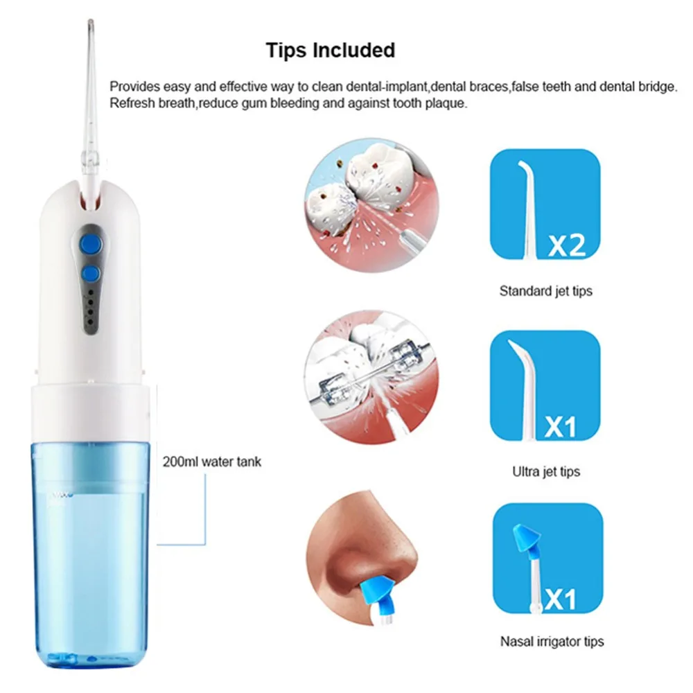 Destone toocare T2 Ирригатор для полости рта Irrigador Стоматологический Ирригатор Уход за полостью рта струйный ирригатор воды Палочки для чистки зубов Портативный