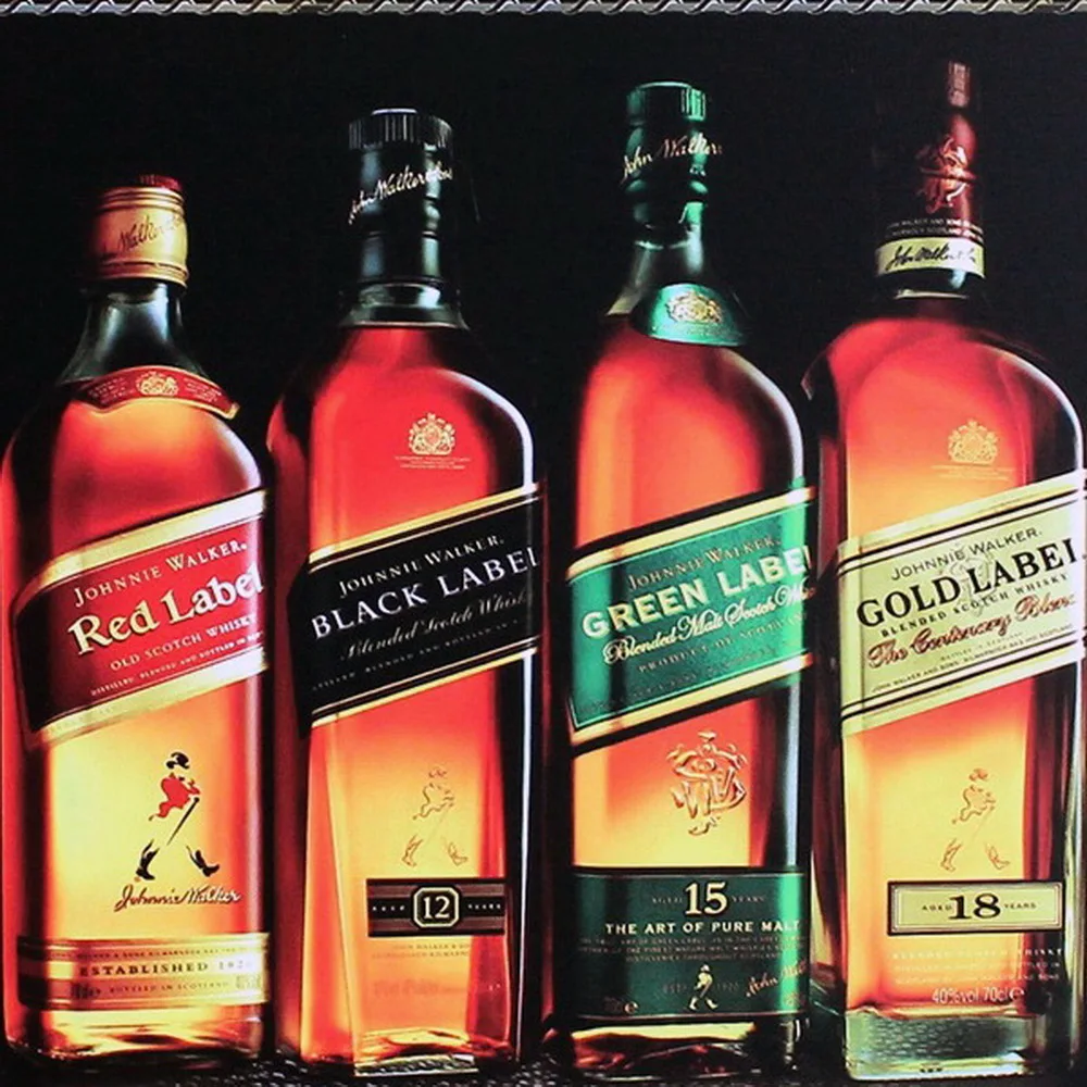 Винтажный металлический винный знак JOHNNIE WALKER в стиле ретро жестяной домашний