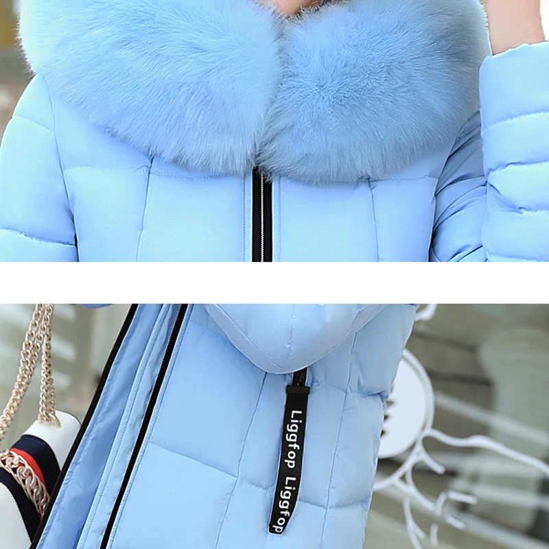 Зимняя женская теплая куртка средней длины с капюшоном WYT253 | Женская одежда