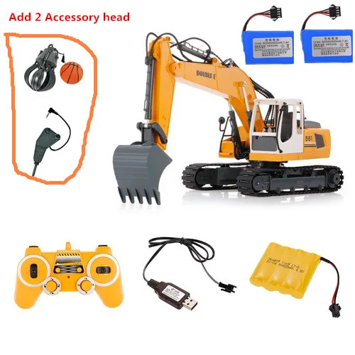 C Version 3 battery Большой электрический RC экскаватор из сплава 1:16 17CH 64 см 3-1 дрели Grab RC дистанционное управление Многофункциональный экскаватор грузовик игрушка VS 1580 - Цвет: C Version 3 battery