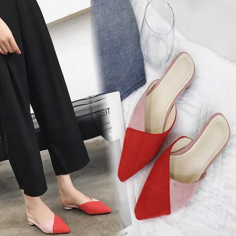 HEE GRAND/женские шлепанцы на среднем каблуке модная повседневная обувь для женщин