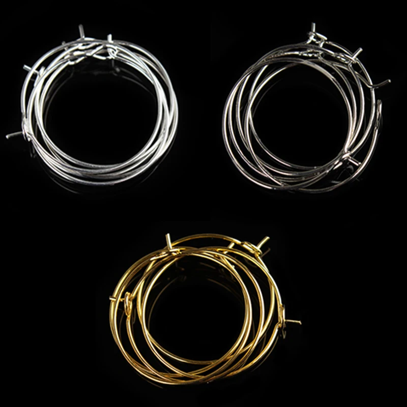 

100pcs/lot 20mm classic fashion ladies small round loop hoop circle earrings iron ear wire hooks diy jewelry material F2399