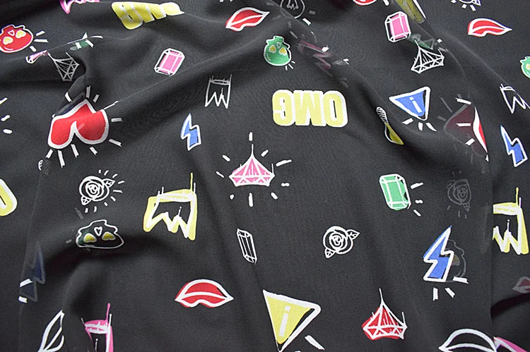 145x100 см импортный бренд мультяшный стиль мягкая шифоновая ткань с принтом для