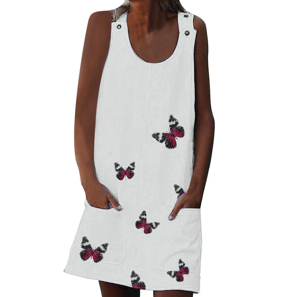 Женское Хлопковое платье SAGACE повседневное летнее с круглым вырезом на плечо без