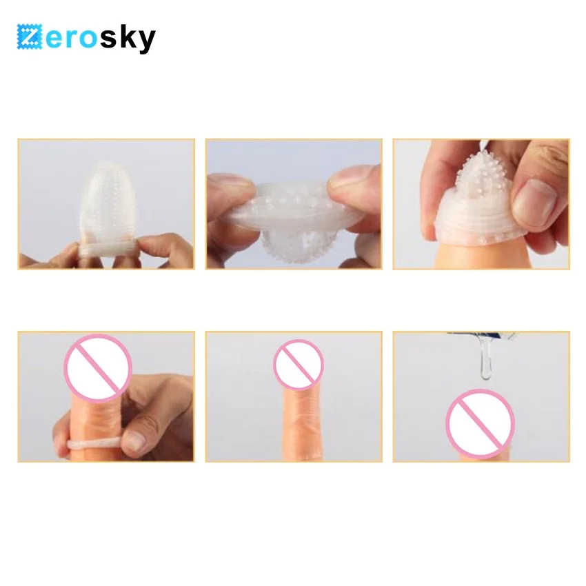 Reusable Condoms For Men Thorn Penis Sleeve Extender Erotic Male Adult Enlargement Particles G-spot Condom Sex Toys | Красота и