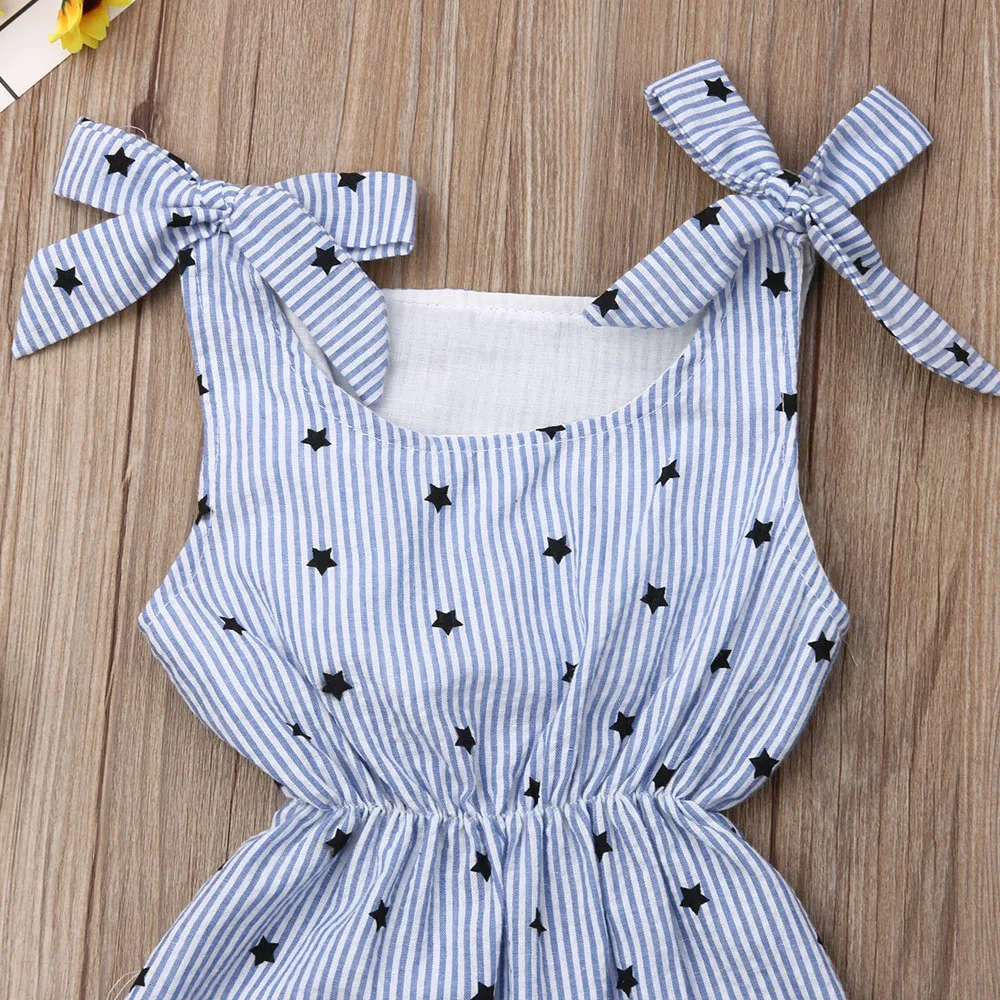 Боди в полоску без рукавов с бантом на бретелях для новорожденных девочек летний