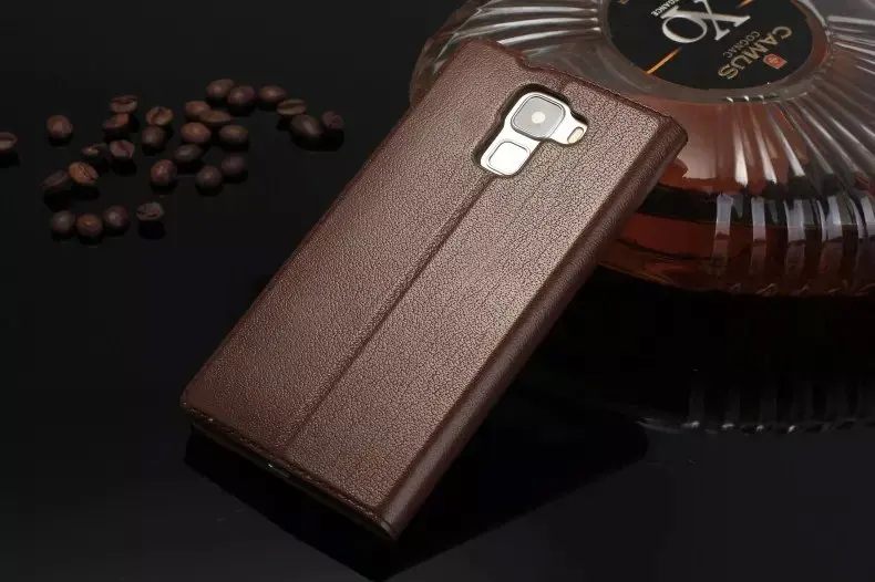 Чехол-книжка из 100% натуральной кожи для Huawei Honor 7 с окошком ультратонкий