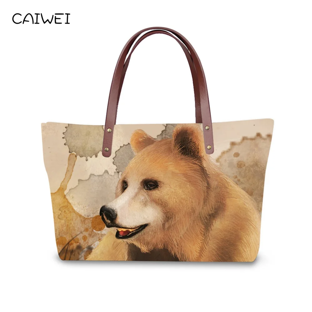 Высококачественные женские сумки брендовые модные на плечо с животным принтом