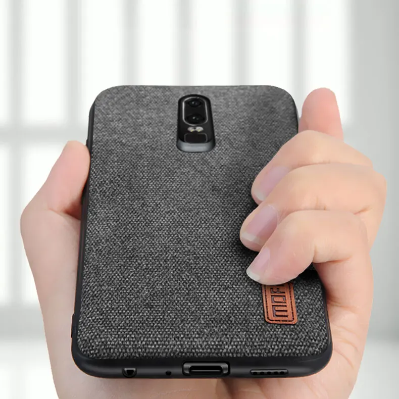 Чехол для oneplus 6, MOFI One Plus 6, Твердый чехол на заднюю панель, мягкий силиконовый тканевый чехол для 1+ 6, полный Чехол, OP6, матовый деловой чехол