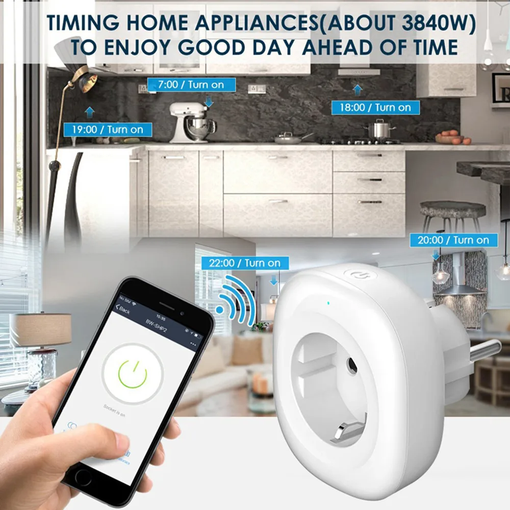 Умная розетка штепсельная вилка европейского стандарта Wifi умная адаптер питания