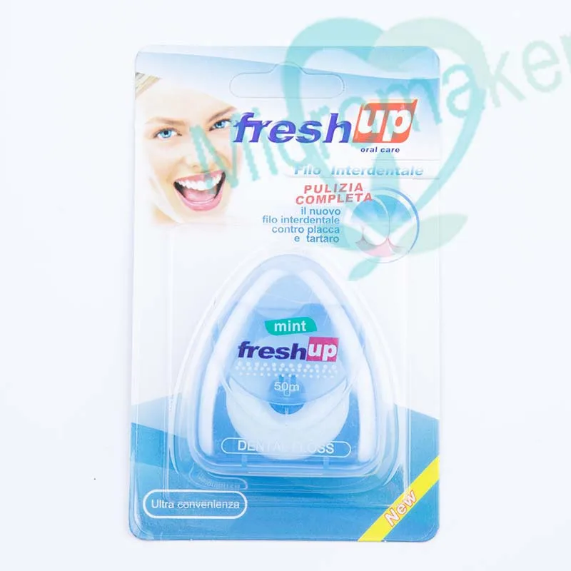 Зубная нить с микро-воском 50 м вкусом перечной мяты для гигиены полости рта |