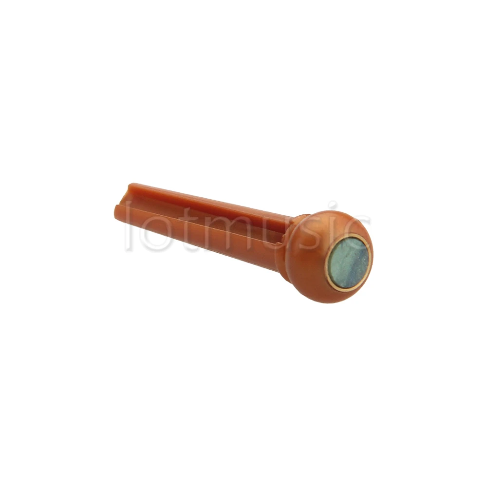 120*Acoustic Guitar Bridge Pin W/Abalone Dot Brass Circle Skirt Plastics Slotted | Спорт и развлечения