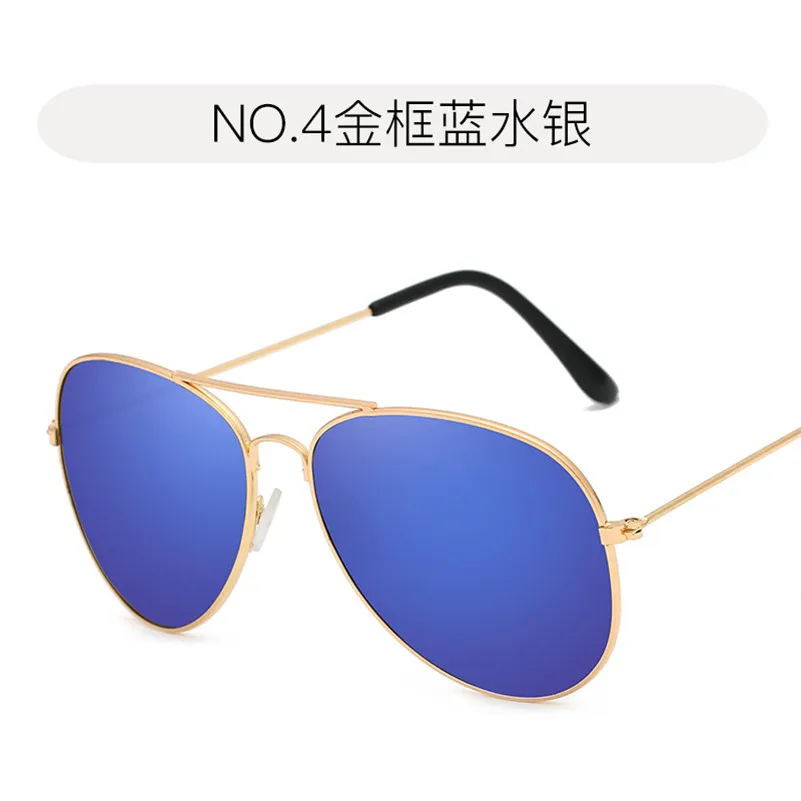 Gold frame Blue Hindfield ladies sunglasses Men women Goggle UV400 Europe and America fashion Accessories Trends neutral Beach Sun Glasses - Цвет линз: Gold frame Blue