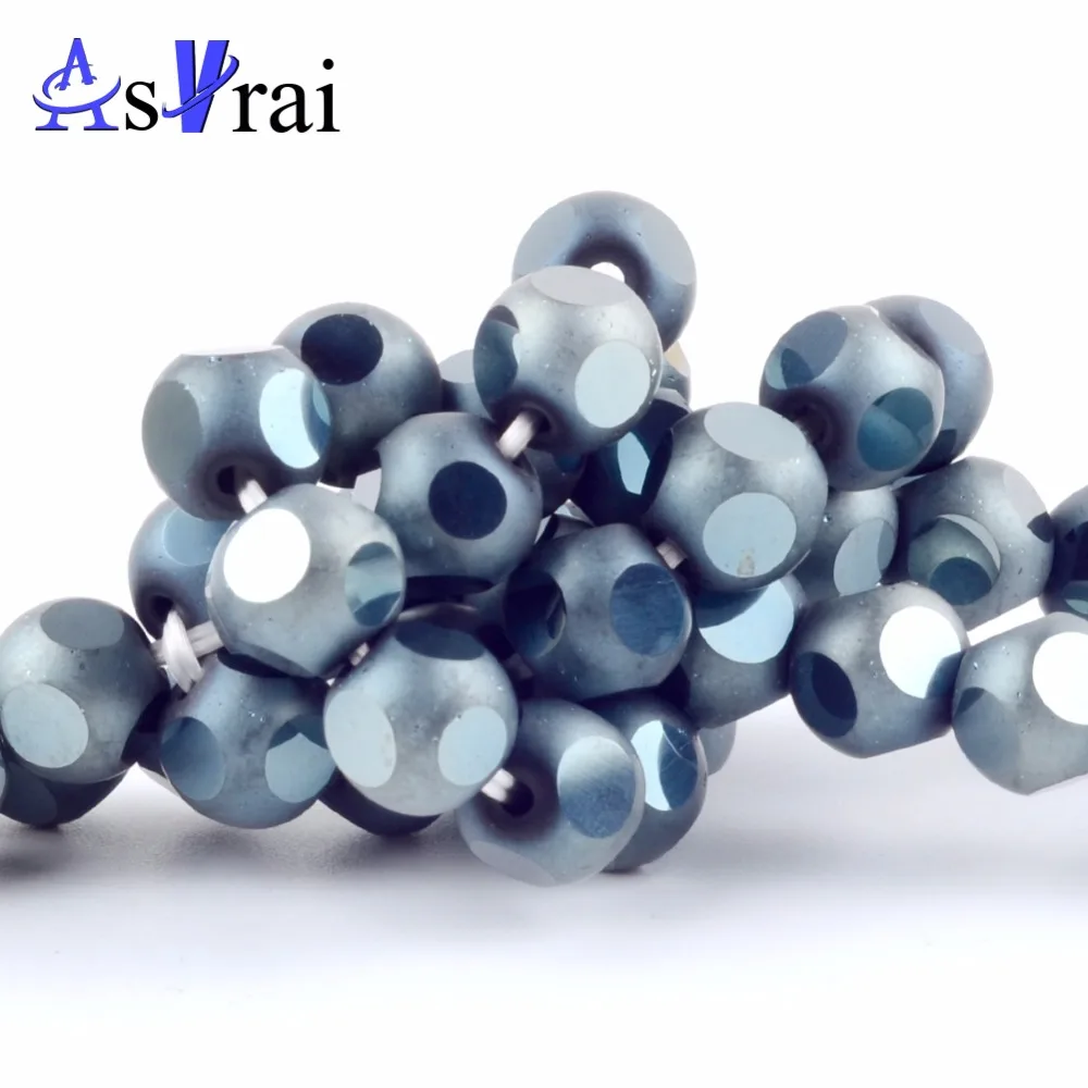 Серые стеклянные бусины 8 мм чешские для рукоделия 20 шт. граненые блестящие