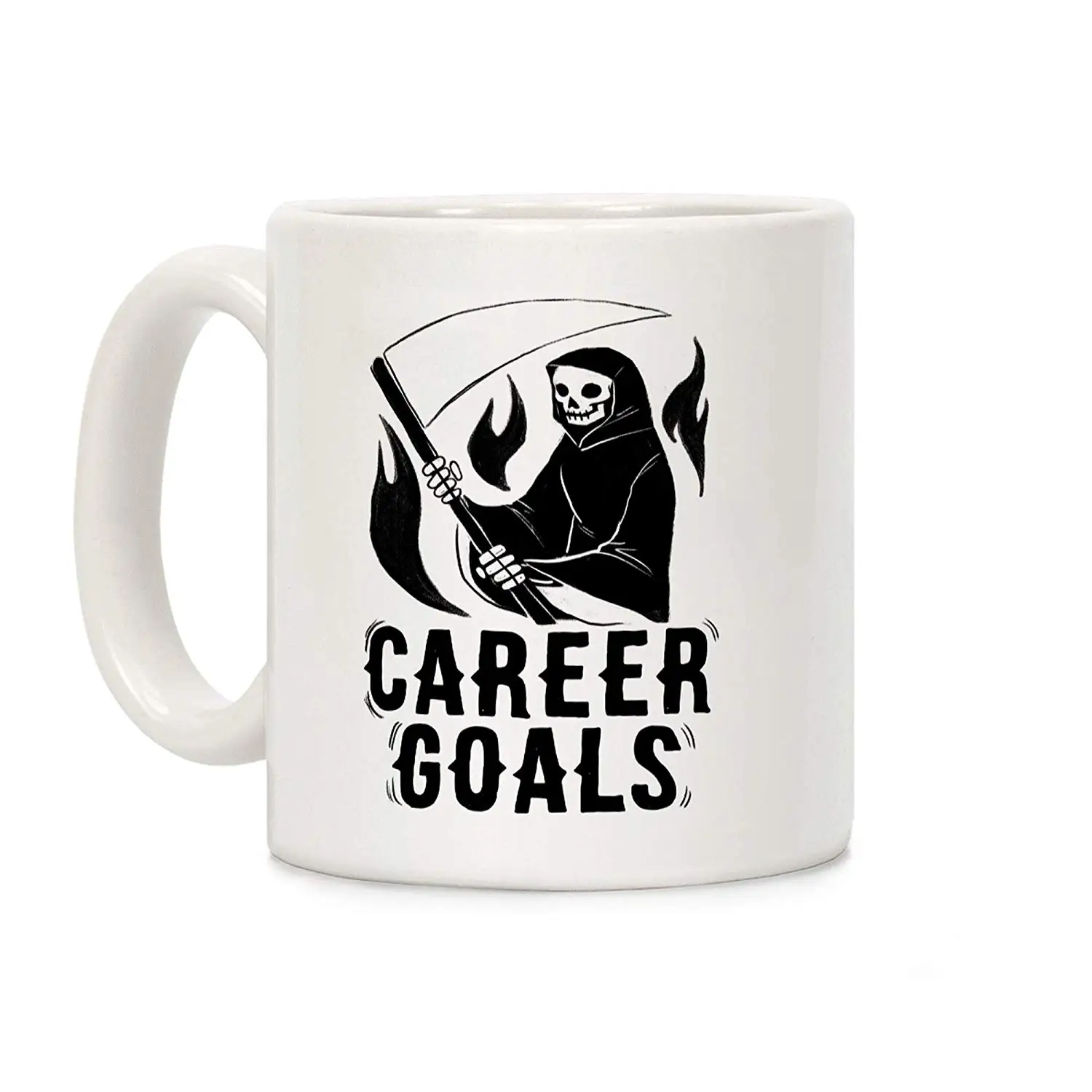 Белая керамическая кофейная кружка Career Goal Grim Reaper 11 унций|Кружки| |