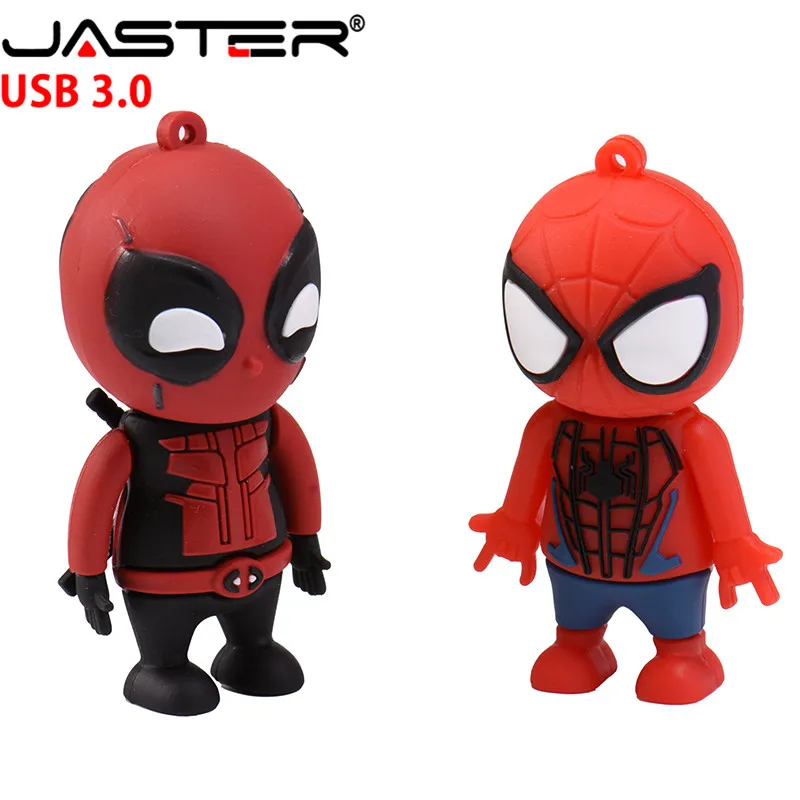 JASTER Мультфильм Горячая Высокая скорость USB флэш-накопитель мультфильм Marvel Человек-Паук серии Дэдпул USB 3,0 64 ГБ 32 ГБ 16 ГБ usb-носитель