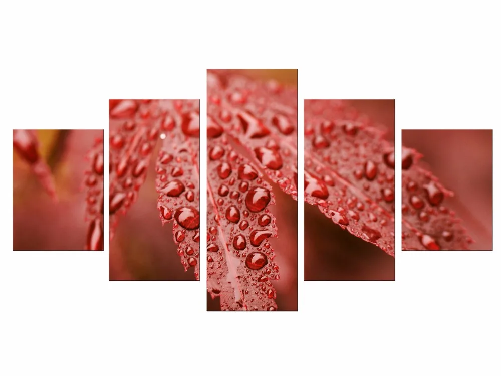5 шт. красный лист постер холст картины украшение для дома постеры картина на