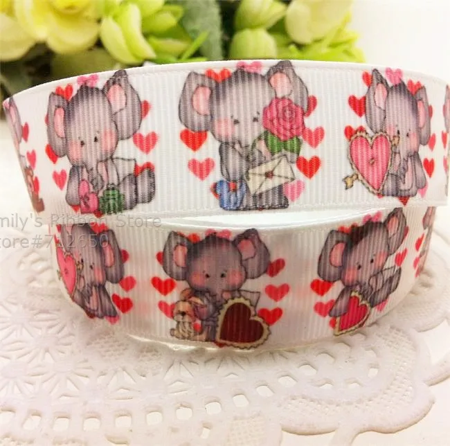 Смешанные размеры слон зебра лев напечатанный Grosgrain ленты одежда пекарня подарок упаковочный материал 10 ярдов