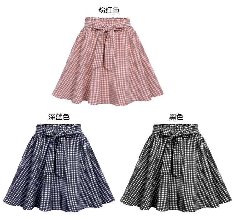 Женская винтажная юбка с высокой талией хлопковая средней длины большие размеры