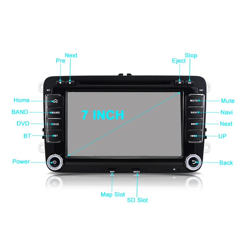 Автомобильная стерео система Funrover 2DIN 7 дюймов GPS навигация DVD плеер аудиоплеер для
