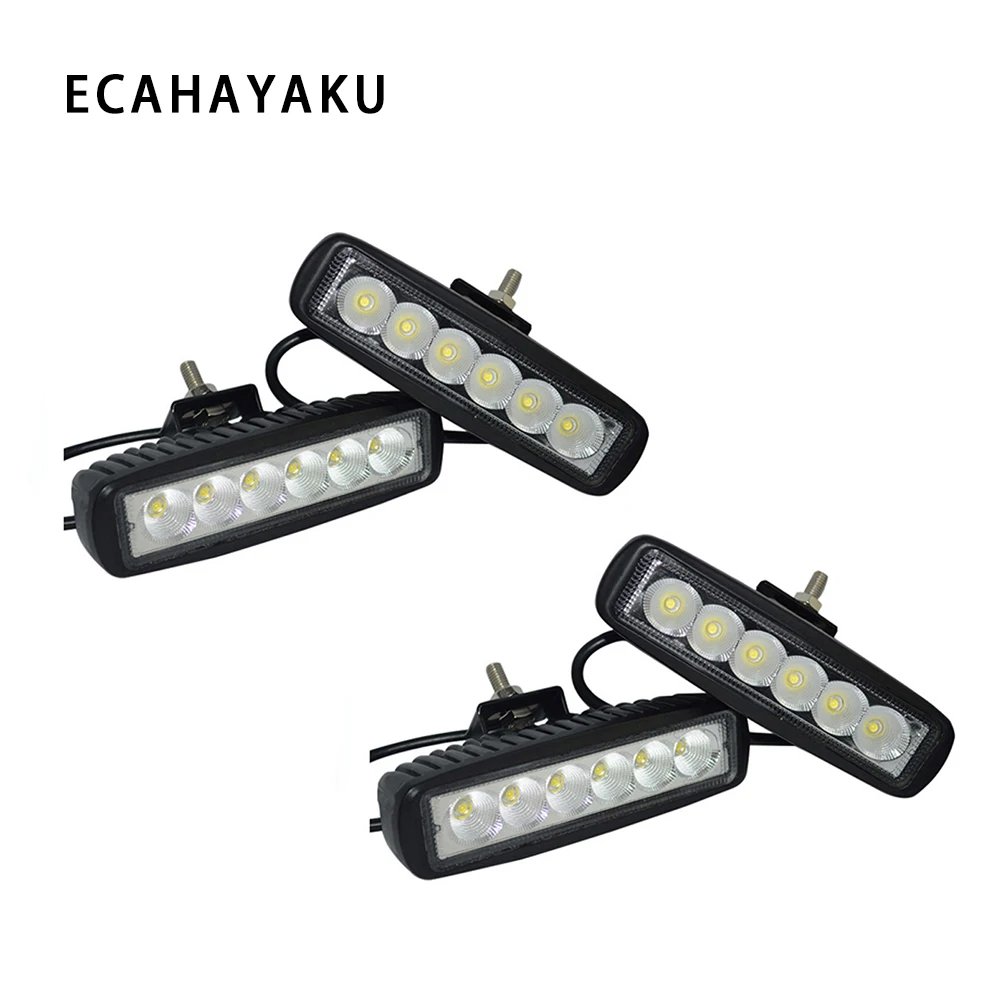 ECAHAYAKU 4 шт. светодиодный рабочий светильник DRL 18 Вт для точечных работ 9-32 В 4WD 12 s