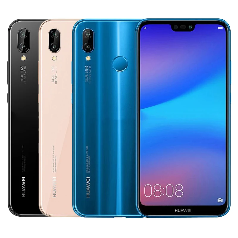 Huawei Nova 3e Android 8 0 5 84 дюймов Восьмиядерный мобильный телефон 4 ГБ ОЗУ 64 Гб 128 ПЗУ 24MP 16MP