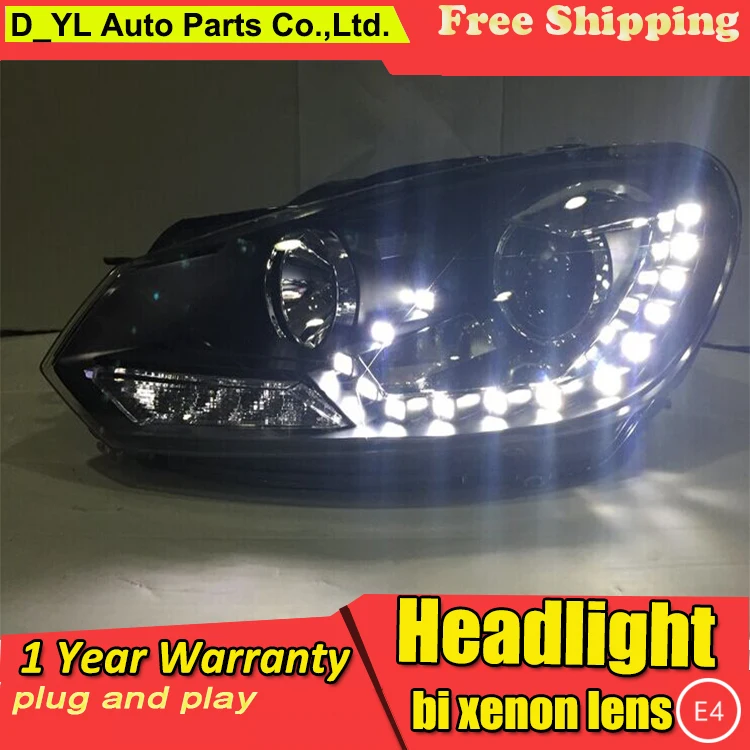 D_YL автомобильный Стайлинг для VW Golf 6 фары 2010 2012 golf mk6 светодиодный ные DRL